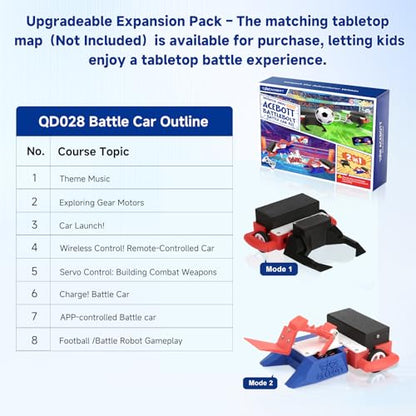 2-in-1 Football & Battle Robot Car Kit, ESP32 APP-Remote Control Battlebolt Car Fighting Robot Toy for Kids Wireless Gameplay Robotics STEM Science Kit Birthday Gift for Boys Girls Age 8+ (One Kit)