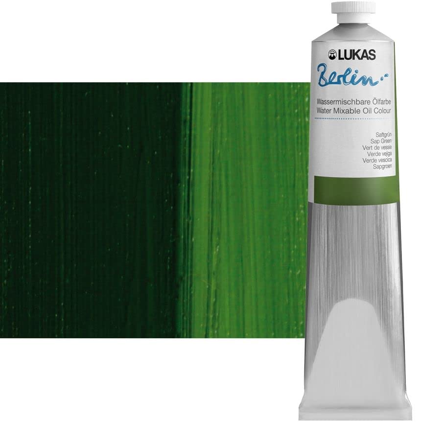 Berlin Pro Artists Water Mixable Oil Paint 200 ml Tube Sap Green (6.76 Fl Oz)
