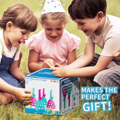 Outdoor Game Toys for Kids Boys with 20 Balls Pop Pass Catch Ball Game Outside Toys Gifts for 3 4 5 6 7 8 9 10 11 12 Years Old Boy Kids Outside Outdoor Toy Gifts for Boys Ages 3 (20 Count)