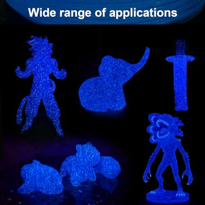 3D Printer Filament 1.75mm Glow in The Dark Shiny Firefly Blue PLA Filament for 3D Printing