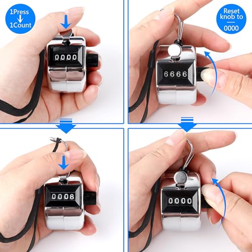 2 Pack Tally Counter Clicker 4 Digit Number for School Event