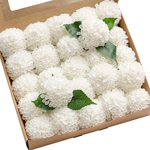 White Artificial Dahlias (25 Count)
