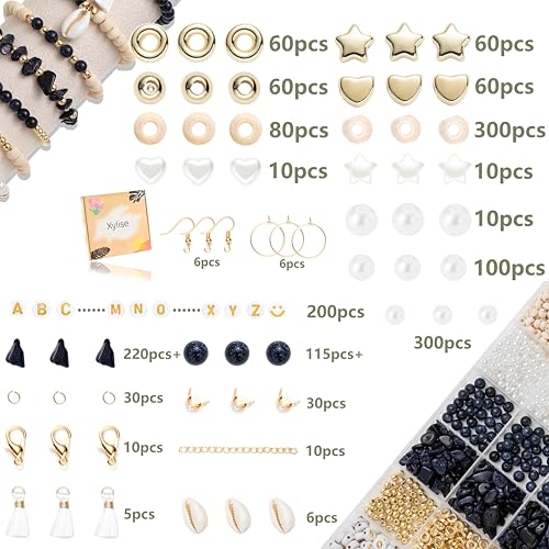 Jewelry Making Supplies Kit Natural Stone Beads for Irregular Natural Stone with for DIY Craft Bracelet Necklace Earrings for Adults
