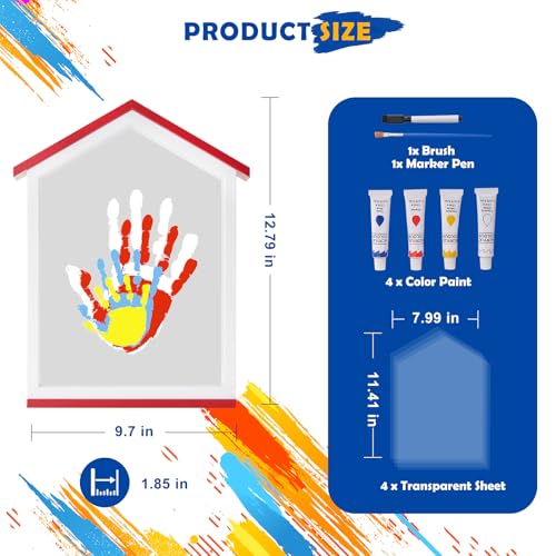 Exclusive House Shaped Family Handprint Kit; Unique DIY Keepsake