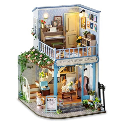 DIY Miniature Dollhouse Kit with Furniture Plus Dust Proof & Music Movement