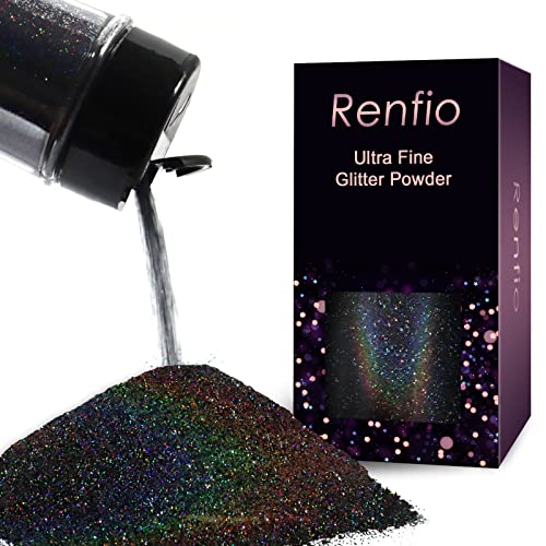 Holographic Ultra Fine Black Glitter Powder Metallic Resin Glitter