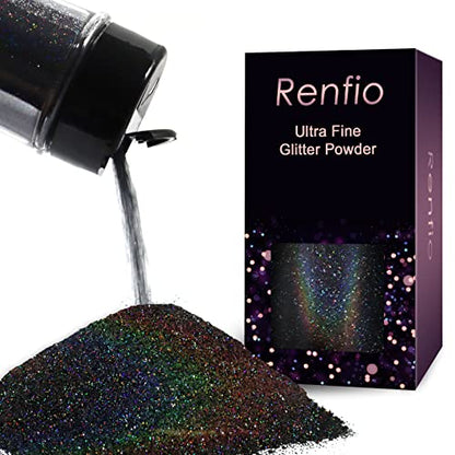 Holographic Ultra Fine Black Glitter Powder Metallic Resin Glitter