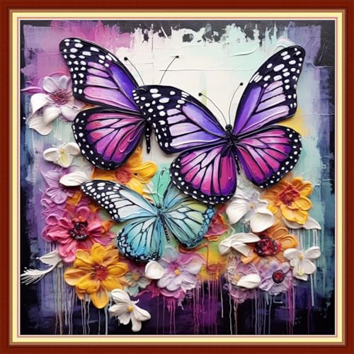 Stamped Cross Stitch Kits Full Range of Embroidery Needlework Starter Kits for Beginners Adults 11CT Embroidery Patterns Art Crafts DIY Needlepoint Kits