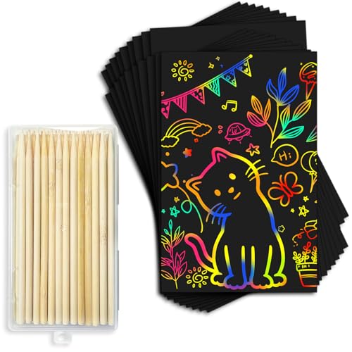 Rainbow Scratch Art Paper Crafts120pcs