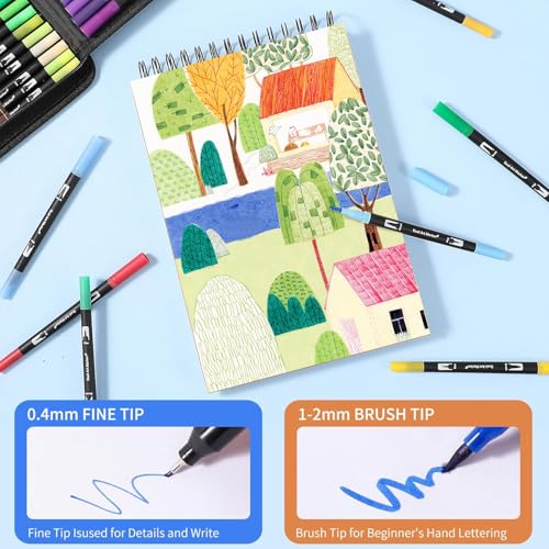 168 Colors Dual Tip Watercolor Markers Pens for School Supplies (168 Count)