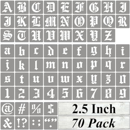 2.5 Inch Alphabet Letter Stencils for Painting (70 Count)