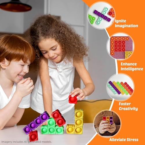Giant Silicone Pop Fidget Blocks (25 Count)