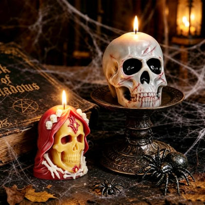 Skull Candle Mold Silicone (2 Count)