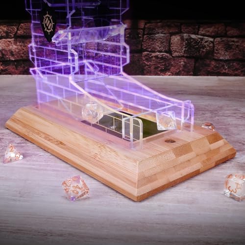 Tabletop LED Dice Tower with 7pc Dice Set for RPG Games (7 Count)