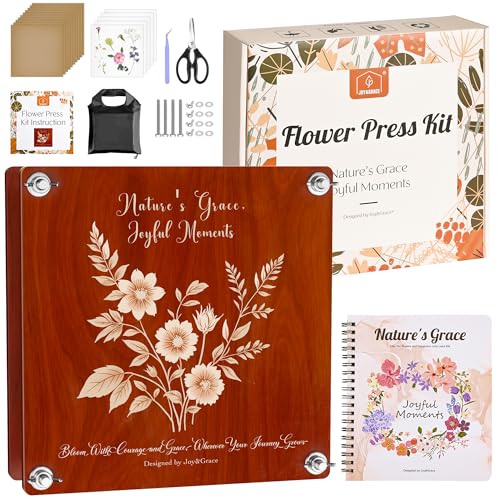 Large Flower Press Kit for Adults with Designed Cover and DIY Album