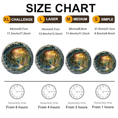 Wooden Puzzles for Adults Cave Forest Jigsaw Puzzle 8.5*8.4in (100 Count)