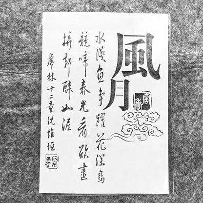 A4 Reusable Chinese Calligraphy Stencil for Painting