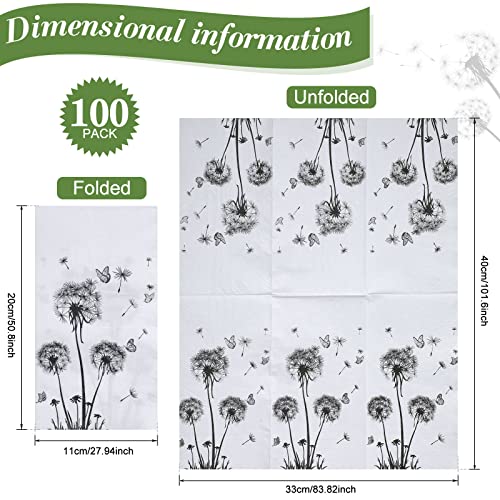 100 Sheets Dandelion Guest Paper Hand Towels