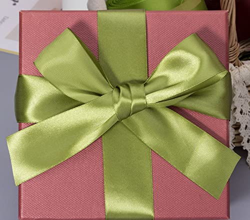 1 1 2 Inch Moss Green Solid Satin Ribbon for Gift Wrapping