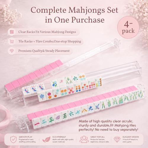 American Mahjong Set 168 Blossom Acrylic Numbered Tiles (172 Count)