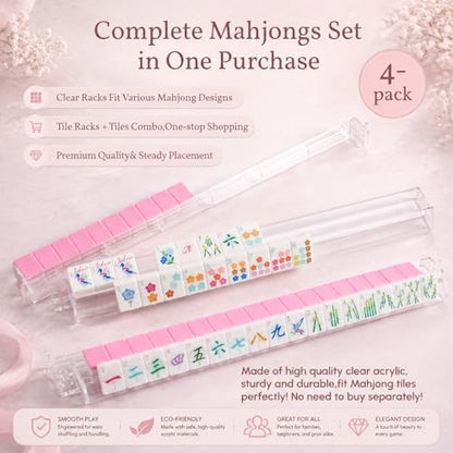 American Mahjong Set 168 Blossom Acrylic Numbered Tiles (172 Count)