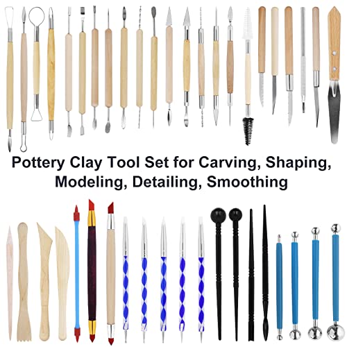 Pottery Clay Tools for Adults Sculpting (45 Count)