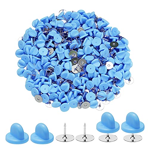 400pcs PVC Rubber Butterfly Clutch Pins Tie Tacks Blank for Uniform Badges Backing Holder Clasp Lapel Enamel Pins (400 Count)