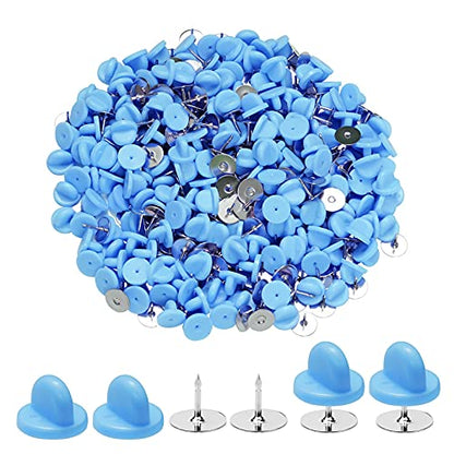 400pcs PVC Rubber Butterfly Clutch Pins Tie Tacks Blank for Uniform Badges Backing Holder Clasp Lapel Enamel Pins (400 Count)
