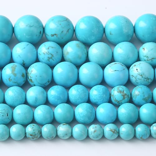 4MM Natural Turquoise Gemstone Beads Blue Stone Round Loose Beads for Jewelry Making Bracelet 90pcs 1 Strands 16"