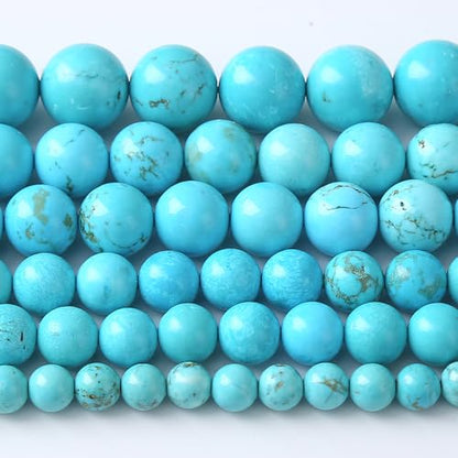 4MM Natural Turquoise Gemstone Beads Blue Stone Round Loose Beads for Jewelry Making Bracelet 90pcs 1 Strands 16"