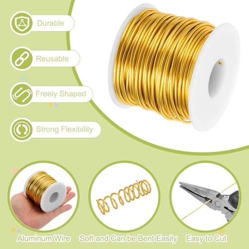 12 Gauge Anodized Aluminum Craft Wire Bendable Bonsai Training Wire 98 Feet 2mm for Sculpting Crafts Wreath Floral Beading Jewelry Making