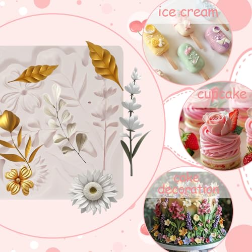 1 Pcs Flower Fondant Mold for Cake Decoration