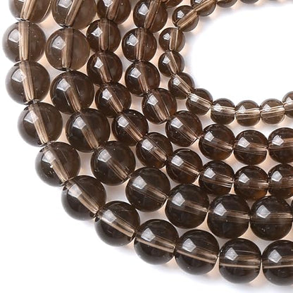 90pcs 8MM Smoky Glass Beads Round Loose Crystal Energy Beads for Jewelry Making DIY Bracelet Necklace 2 Strands 32"