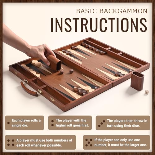 Sapele Wood Backgammon Board Game Set