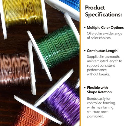 16 GA Pink Green Blue Assorted Anodized Aluminum Craft Wire (390 Foot)