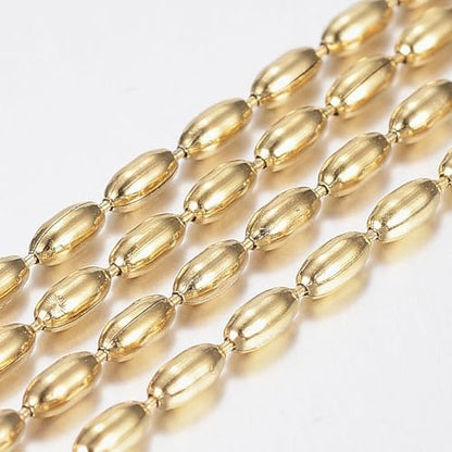 304 Stainless Steel Oval Beaded Chain