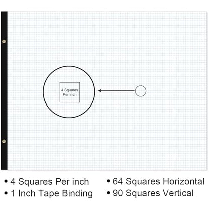 2-Pack) Large Engineering Graph Notepad - 22" x 17" Grid Paper, 100 Sheets/200 Pages, 4"x4" Grid Pad, Giant Drafting Pad Sketching Grid Paper for Engineer Architect Designer