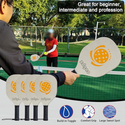 Portable Pickleball Net Set with 4 Paddles for Driveway (4 Count)