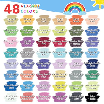 48 Color Dustless Chalk Set with Holders (48 Count)