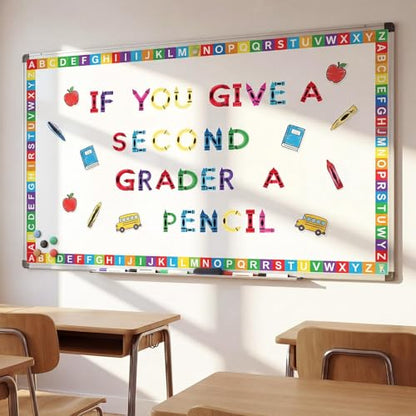 221 Pcs Colorful Crayon Bulletin Board Letters for Classroom (221 Count)