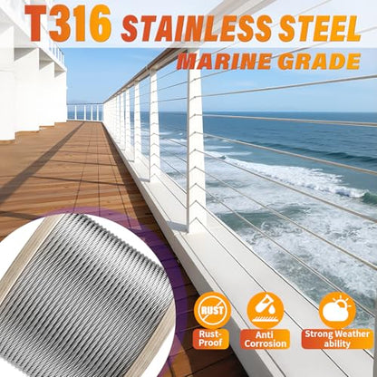 Stainless Steel Cable for Railing (500 Foot)