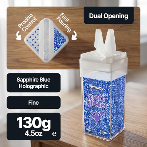 Craft Glitter Shaker Sapphire Blue Holographic 110g Fine (3.8 Ounce)