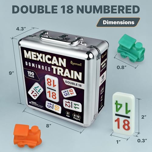 Mexican Train Dominoes Set with Numbers