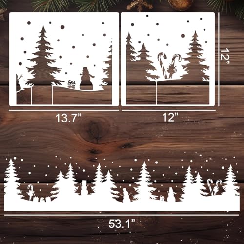 Christmas Window Stencils for Glass 53.1" Window Snow Spray Stencils