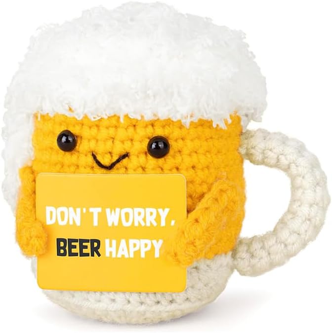 Beer Cup Pin Cushion, Handmade Knitted Pincushions, Cute Pin Cushions Needle Holders for Sewing Quilting Accessory, DIY Crafts or Patchwork Decor