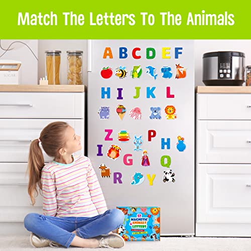 Large Magnetic Letters and Animals (52 Count)