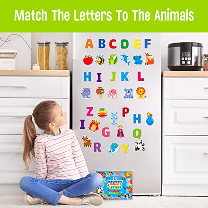 Large Magnetic Letters and Animals (52 Count)