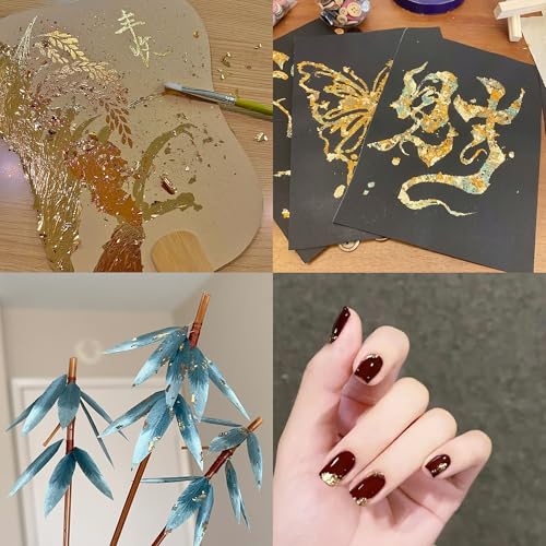 Gold Leaf Sheets 12 Colors 120 PCS Foil Papers