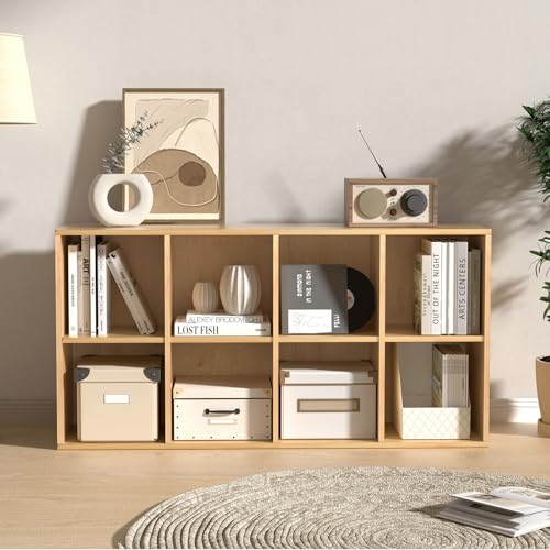 Wooden 8 Cube Storage Organizer with Closed Back Panel (8 Count)
