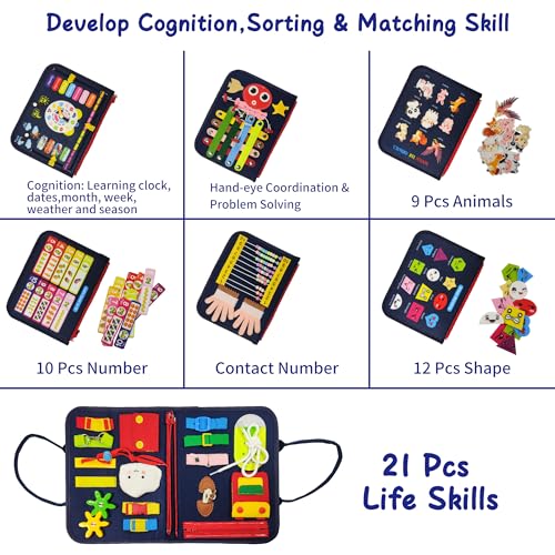 Montessori Busy Board for Boys 3 4 5 Year